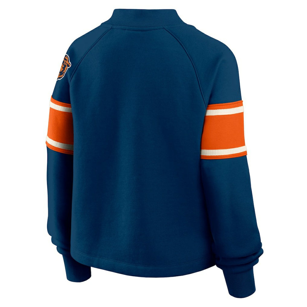 Chicago Bears Oversized Hometown Toss Sweep Mock Neck Pullover - Navy cheap