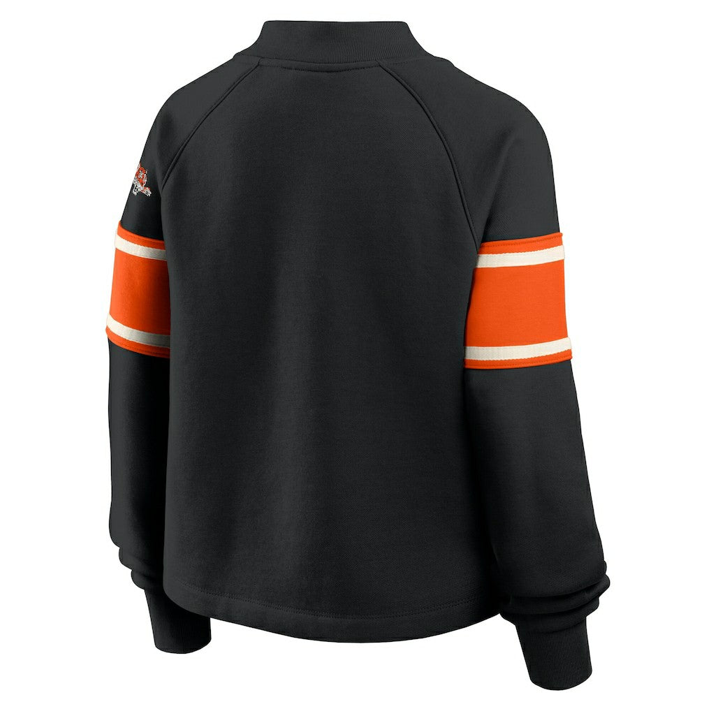 Cincinnati Bengals Oversized Hometown Toss Sweep Mock Neck Pullover - Black outlet