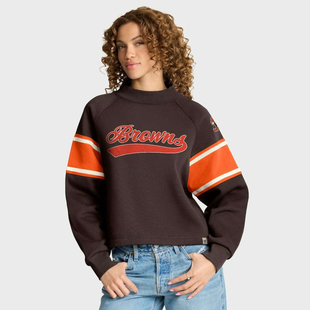 Cleveland Browns Oversized Hometown Toss Sweep Mock Neck Pullover - Brown online