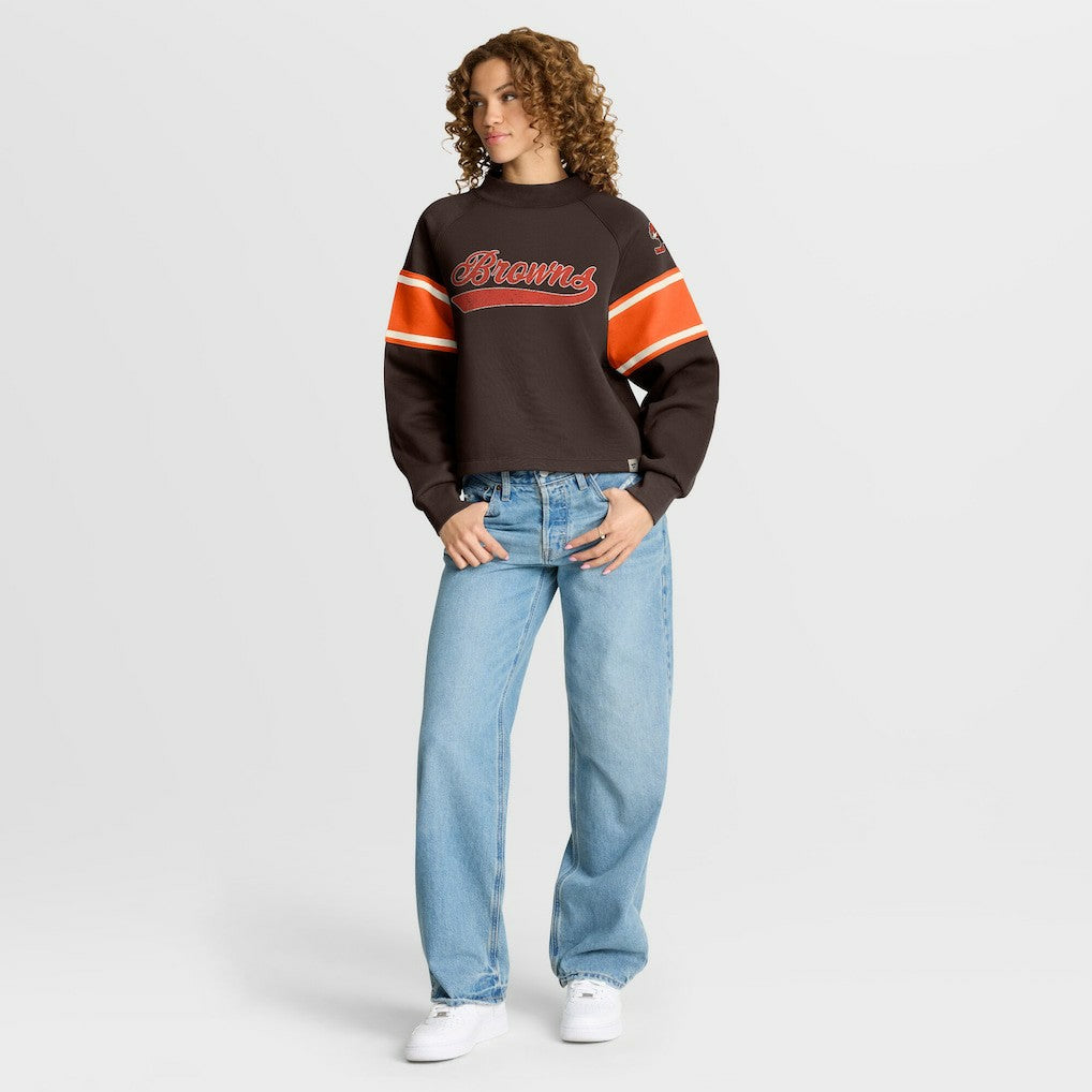 Cleveland Browns Oversized Hometown Toss Sweep Mock Neck Pullover - Brown online