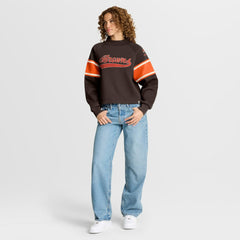 Cleveland Browns Oversized Hometown Toss Sweep Mock Neck Pullover - Brown online