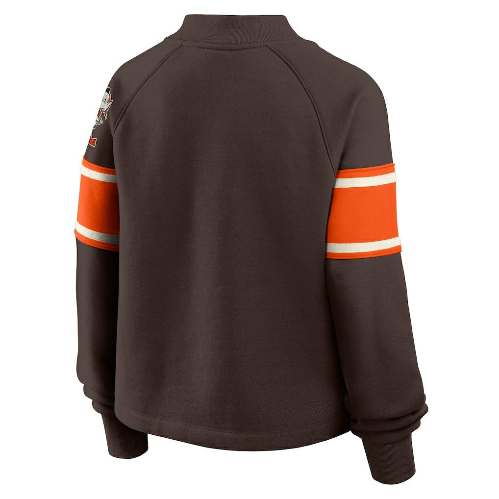 Cleveland Browns Oversized Hometown Toss Sweep Mock Neck Pullover - Brown online