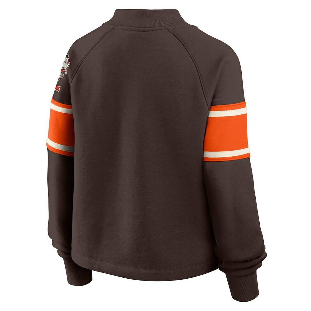 Cleveland Browns Oversized Hometown Toss Sweep Mock Neck Pullover - Brown online