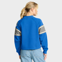 Detroit Lions Oversized Hometown Toss Sweep Mock Neck Pullover - Blue cheap