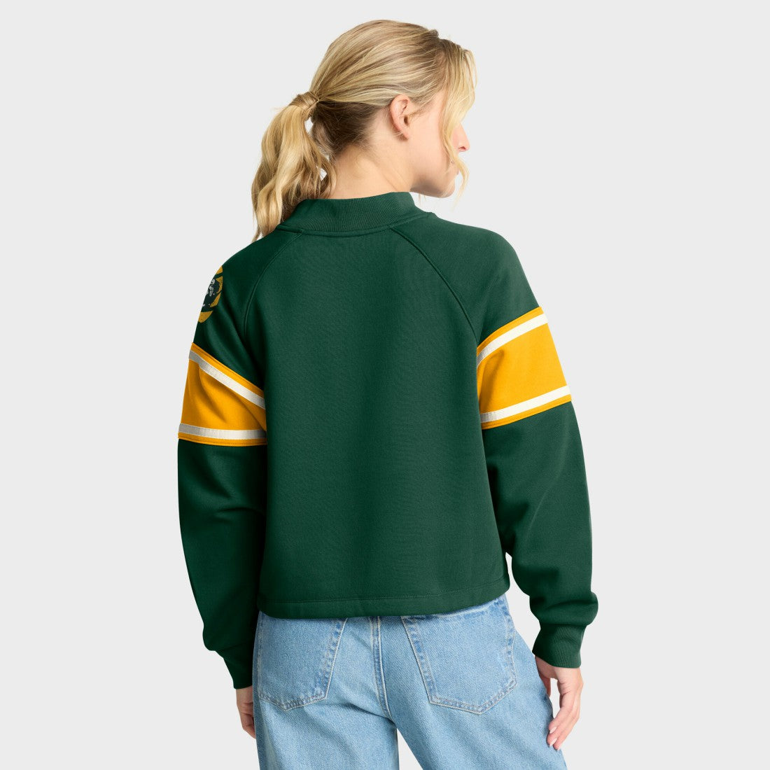 Green Bay Packers Oversized Hometown Toss Sweep Mock Neck Pullover - Green discount