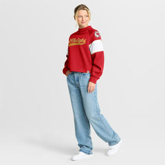 Kansas City Chiefs Oversized Hometown Toss Sweep Mock Neck Pullover - Red cheap