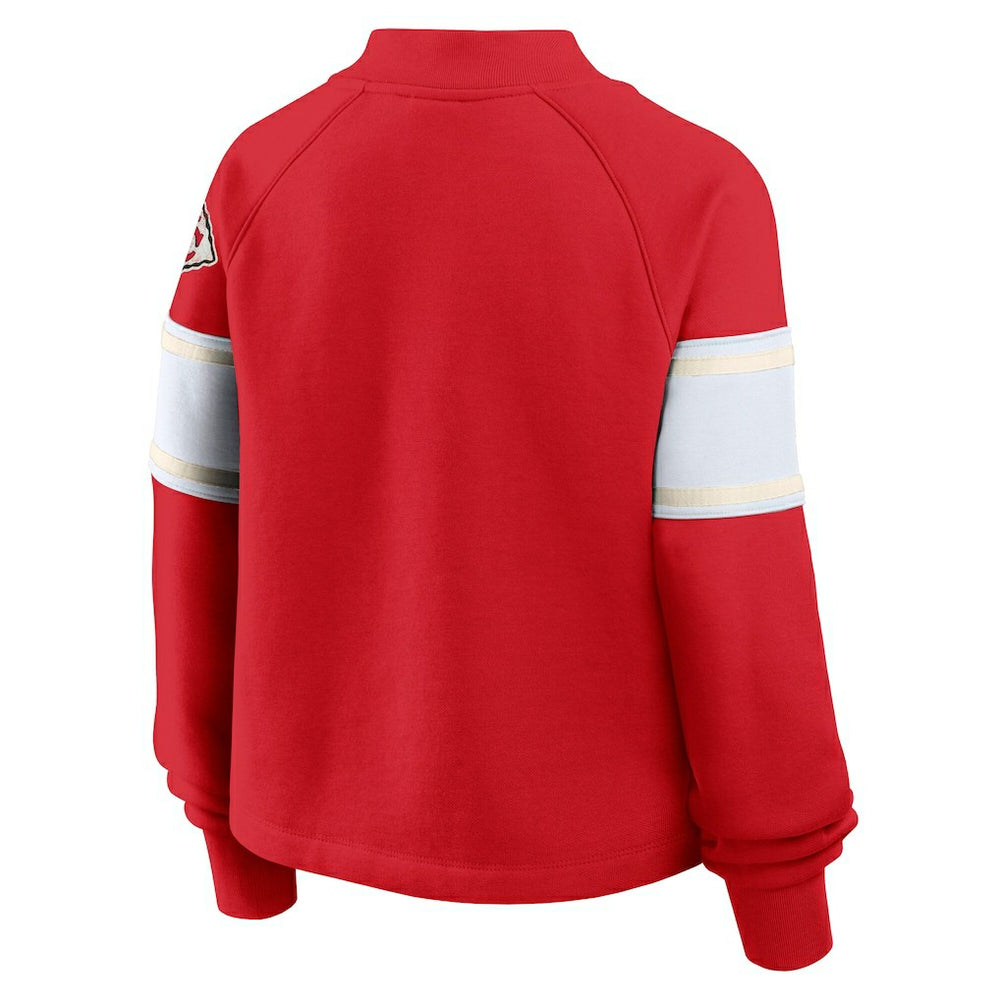 Kansas City Chiefs Oversized Hometown Toss Sweep Mock Neck Pullover - Red cheap