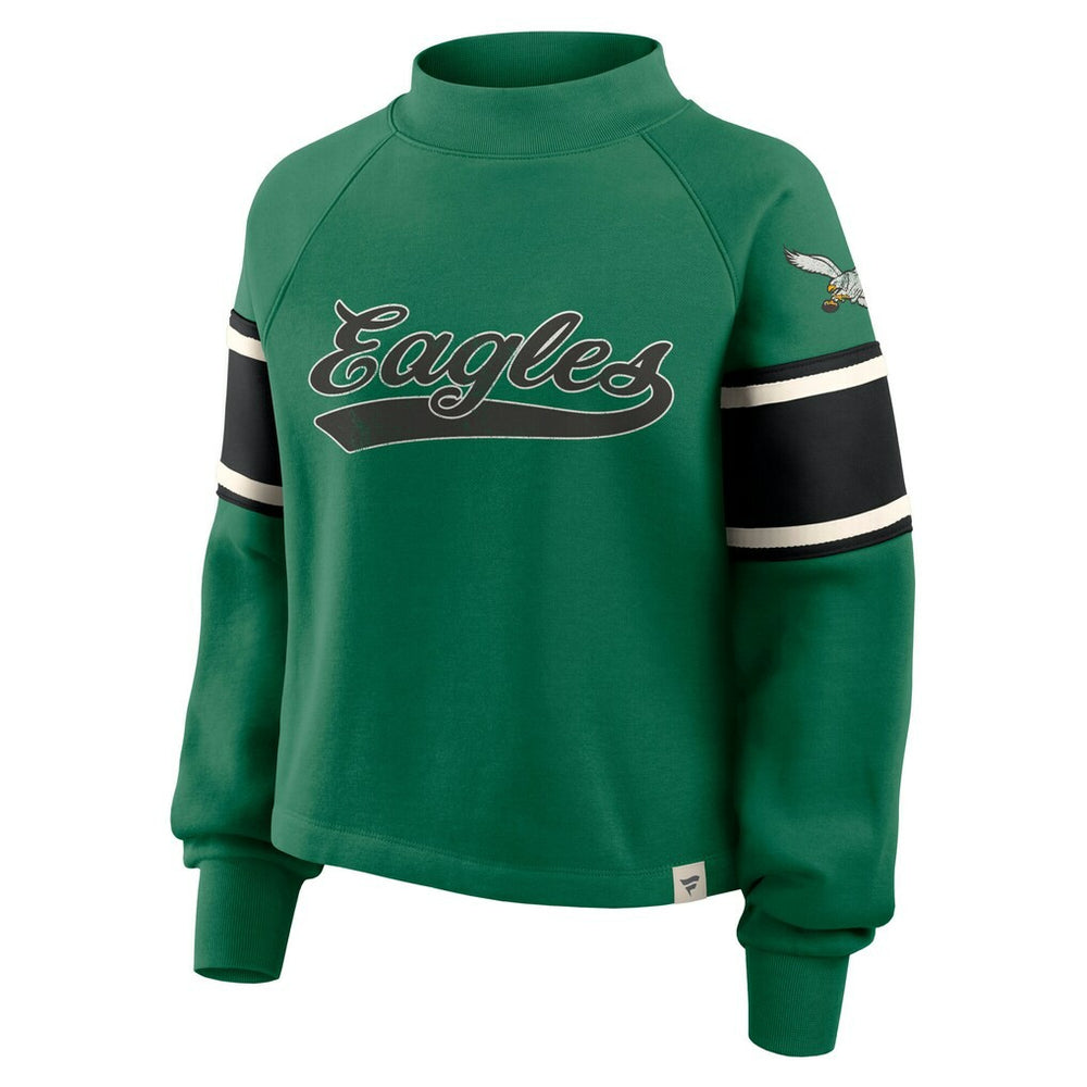 Philadelphia Eagles Oversized Hometown Toss Sweep Mock Neck Pullover - Kelly Green sale