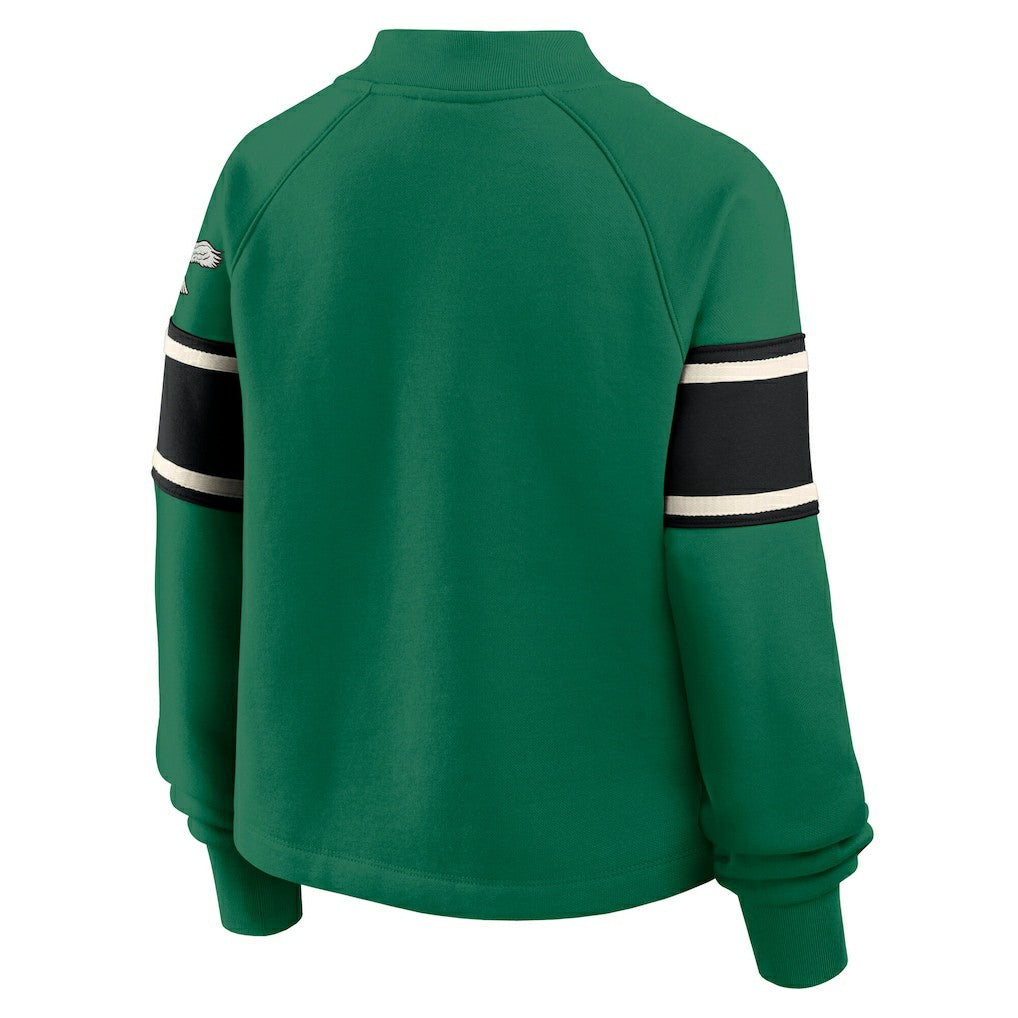 Philadelphia Eagles Oversized Hometown Toss Sweep Mock Neck Pullover - Kelly Green sale