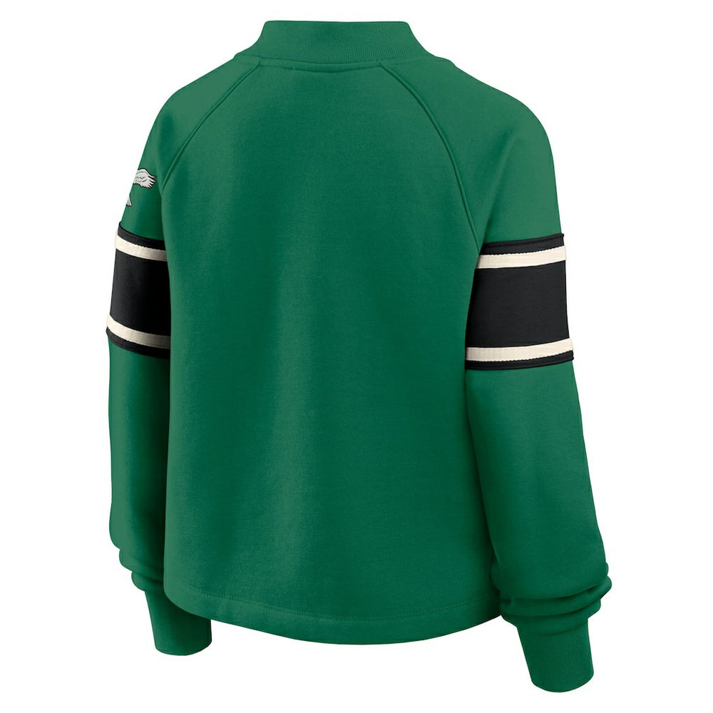 Philadelphia Eagles Oversized Hometown Toss Sweep Mock Neck Pullover - Kelly Green sale