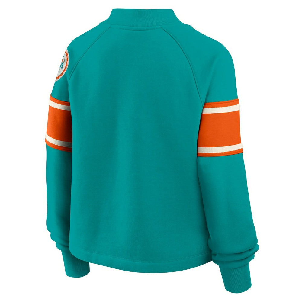 Miami Dolphins Oversized Hometown Toss Sweep Mock Neck Pullover - Aqua online