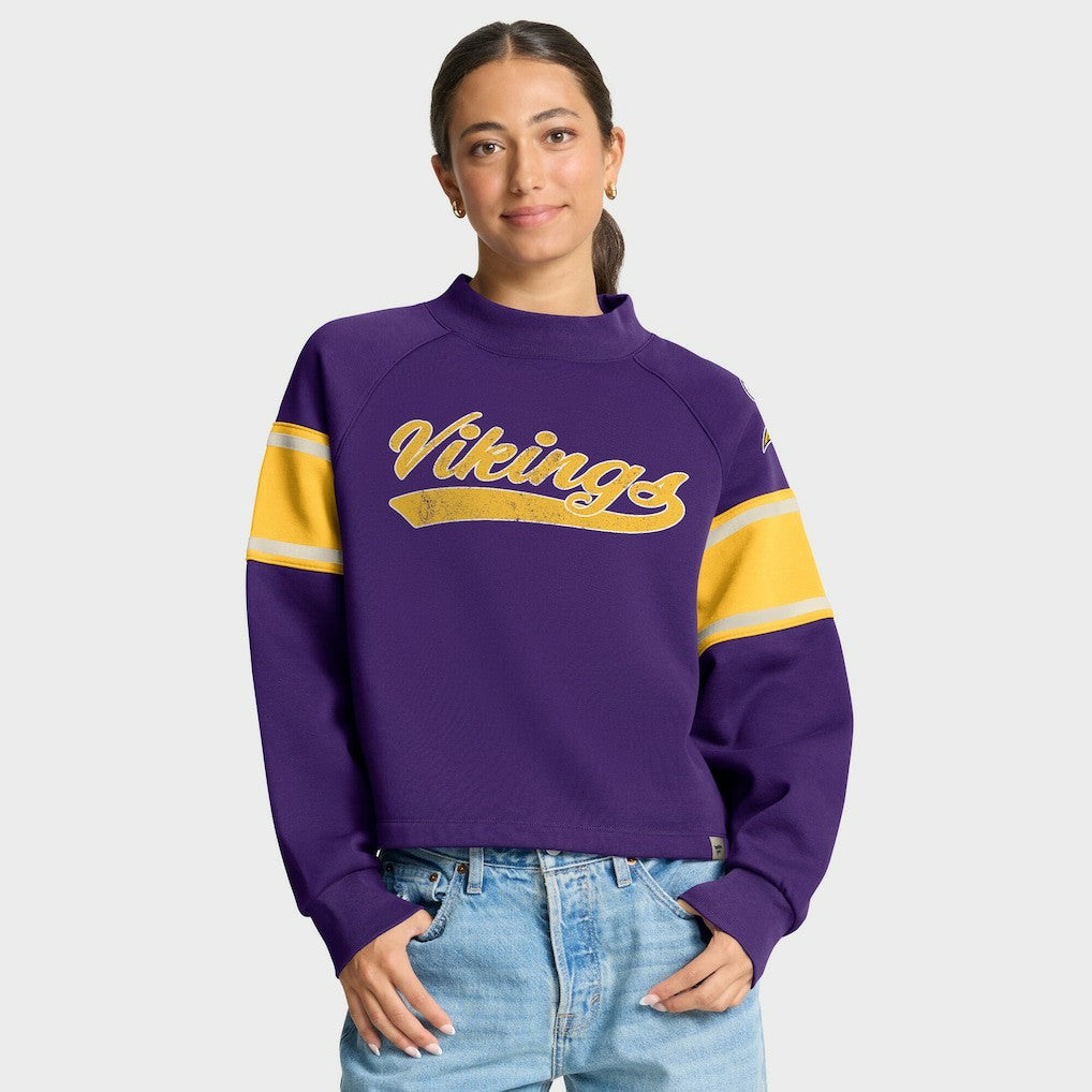 Minnesota Vikings Oversized Hometown Toss Sweep Mock Neck Pullover - Purple sale