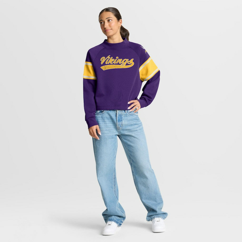 Minnesota Vikings Oversized Hometown Toss Sweep Mock Neck Pullover - Purple sale