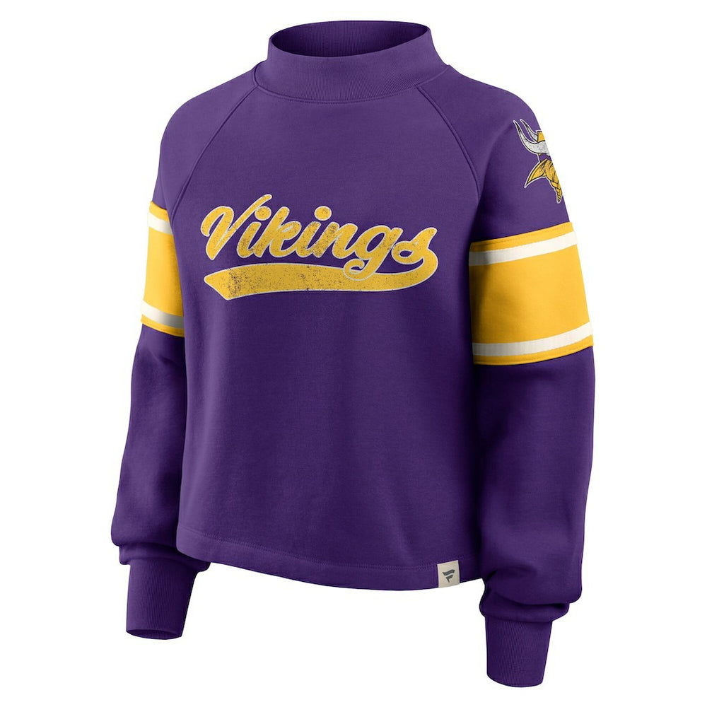 Minnesota Vikings Oversized Hometown Toss Sweep Mock Neck Pullover - Purple sale