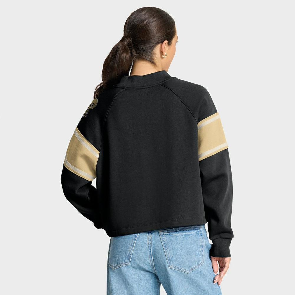 New Orleans Saints Oversized Hometown Toss Sweep Mock Neck Pullover - Black on sale