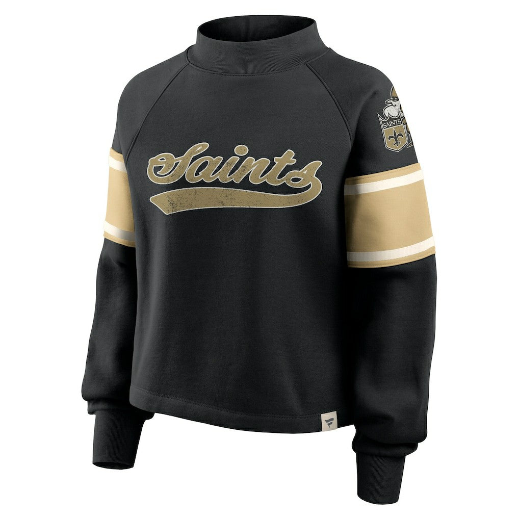 New Orleans Saints Oversized Hometown Toss Sweep Mock Neck Pullover - Black on sale
