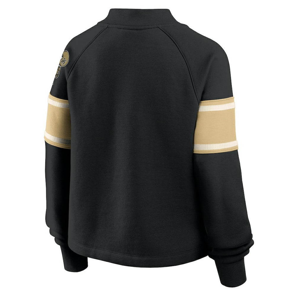 New Orleans Saints Oversized Hometown Toss Sweep Mock Neck Pullover - Black on sale