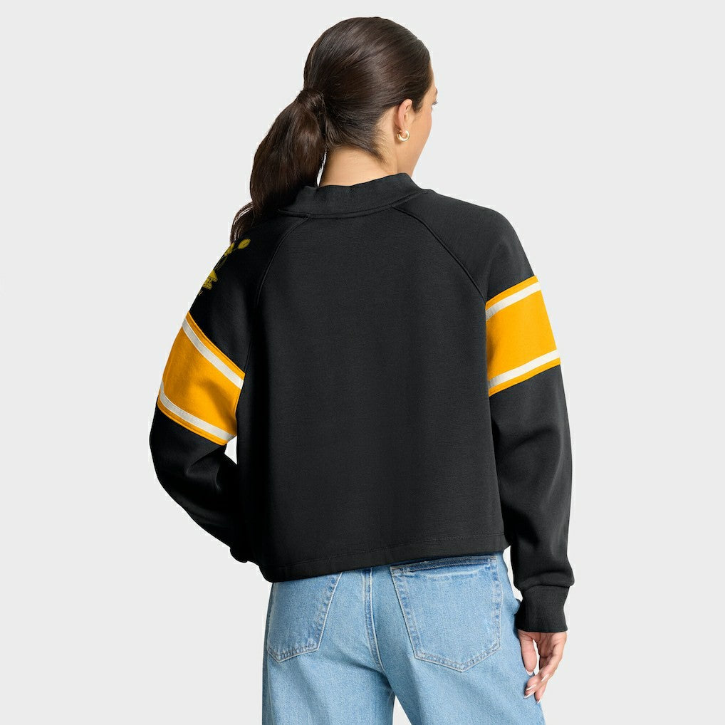 Pittsburgh Steelers Oversized Hometown Toss Sweep Mock Neck Pullover - Black sale