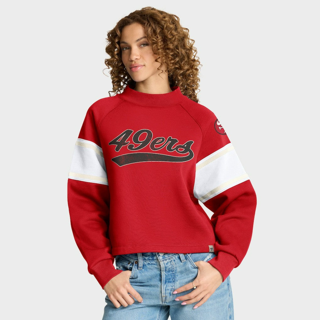 San Francisco 49ers Oversized Hometown Toss Sweep Mock Neck Pullover - Scarlet cheap