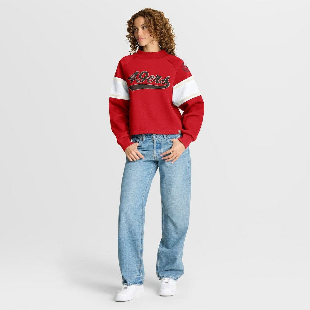 San Francisco 49ers Oversized Hometown Toss Sweep Mock Neck Pullover - Scarlet cheap