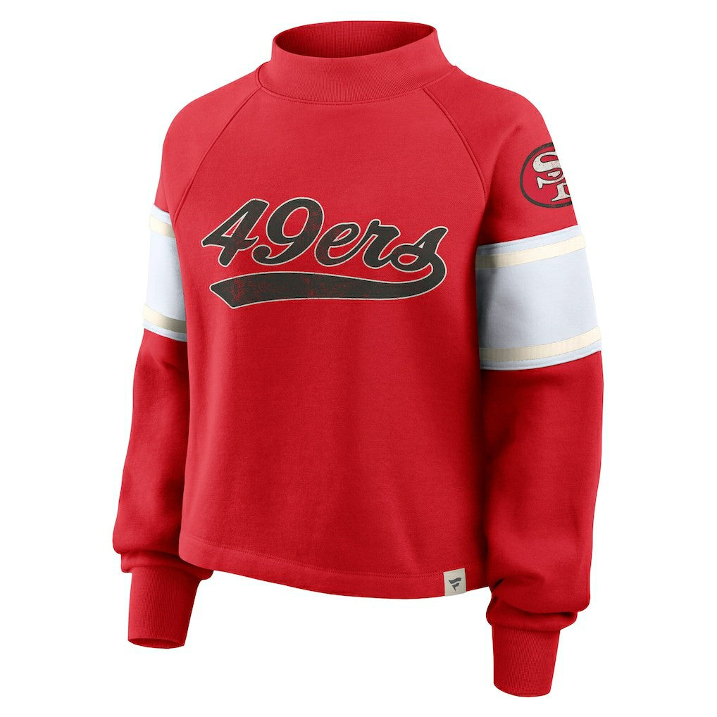 San Francisco 49ers Oversized Hometown Toss Sweep Mock Neck Pullover - Scarlet cheap