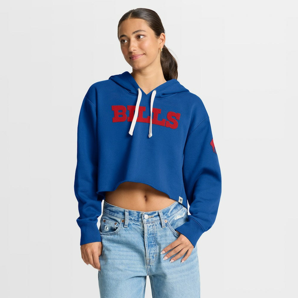 Buffalo Bills Women's Oversized Hometown Heritage Cropped Hoodie - Royal on sale