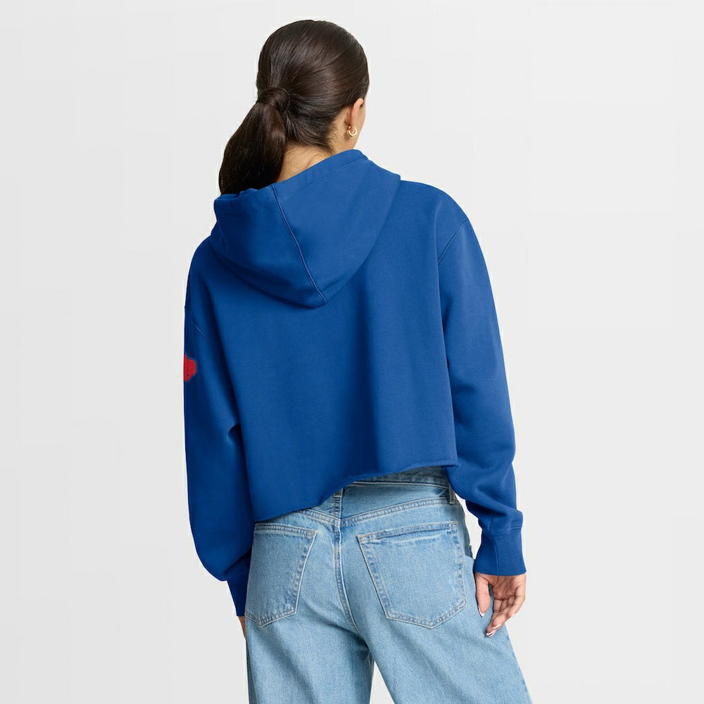 Buffalo Bills Women's Oversized Hometown Heritage Cropped Hoodie - Royal on sale