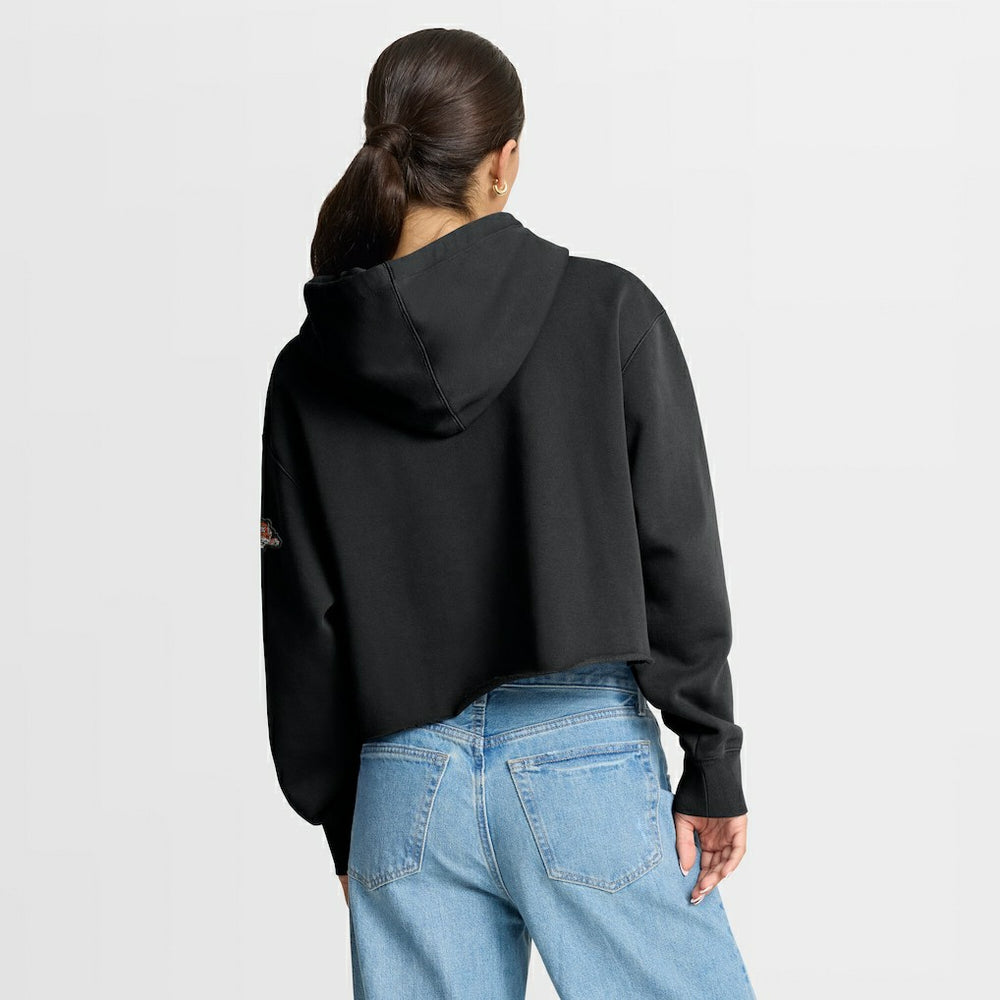 Cincinnati Bengals Women's Oversized Hometown Heritage Cropped Hoodie - Black on sale