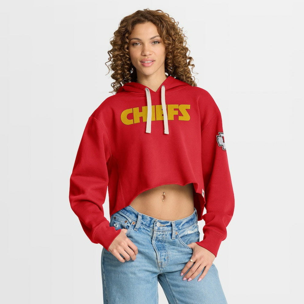 Kansas City Chiefs Women's Oversized Hometown Heritage Cropped Hoodie - Red outlet