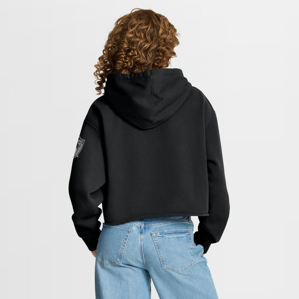 Las Vegas Raiders Women's Oversized Hometown Heritage Cropped Hoodie - Black cheap