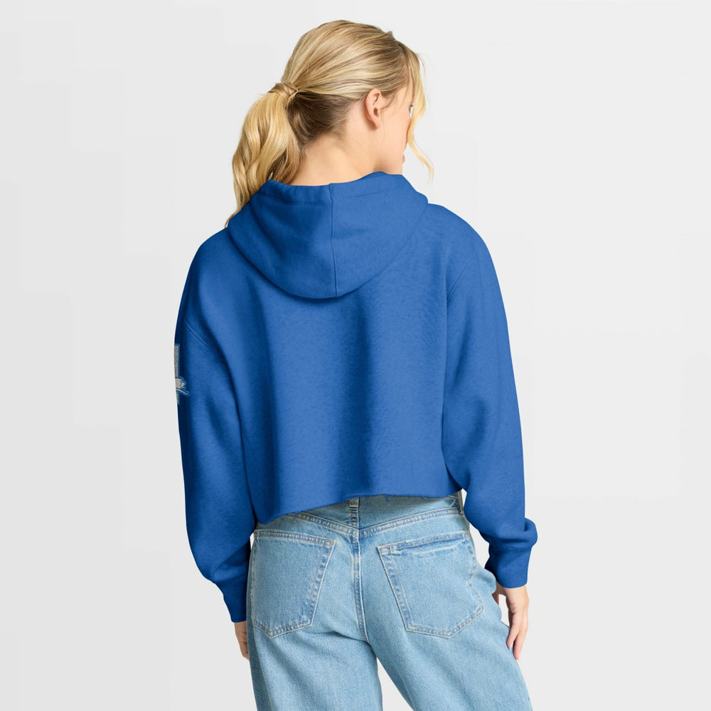 Detroit Lions Women's Oversized Hometown Heritage Cropped Hoodie - Blue cheap