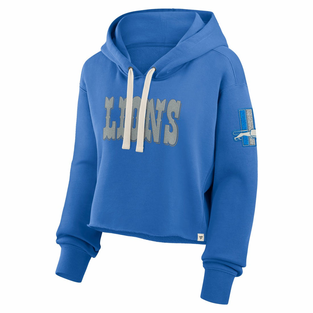 Detroit Lions Women's Oversized Hometown Heritage Cropped Hoodie - Blue cheap
