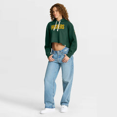 Green Bay Packers Women's Oversized Hometown Heritage Cropped Hoodie - Green cheap
