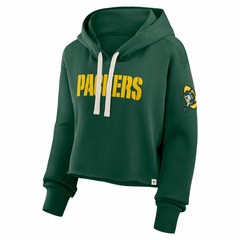 Green Bay Packers Women's Oversized Hometown Heritage Cropped Hoodie - Green cheap