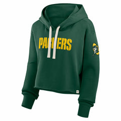 Green Bay Packers Women's Oversized Hometown Heritage Cropped Hoodie - Green cheap