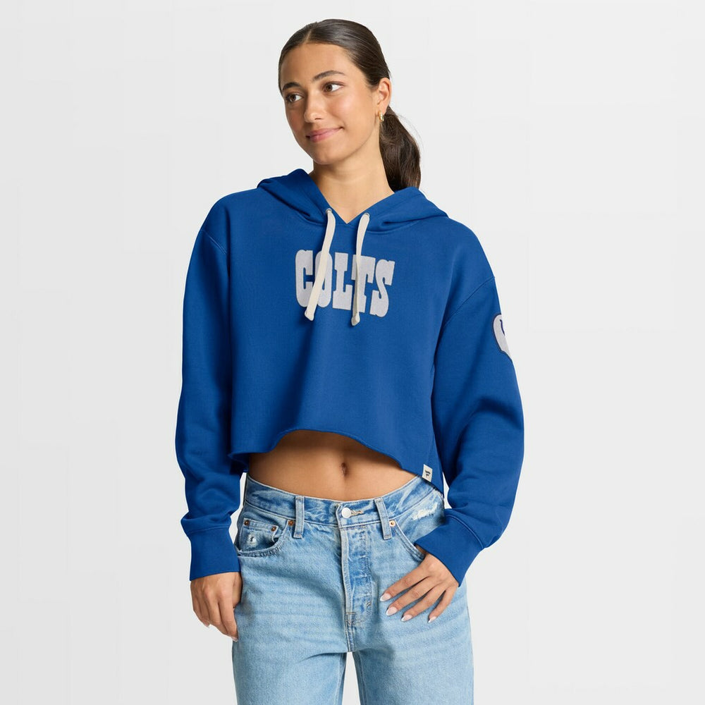 Indianapolis Colts Women's Oversized Hometown Heritage Cropped Hoodie - Royal cheap