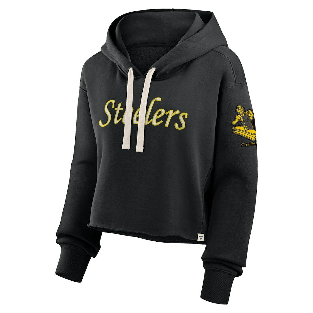 Pittsburgh Steelers Women's Oversized Hometown Heritage Cropped Hoodie - Black online