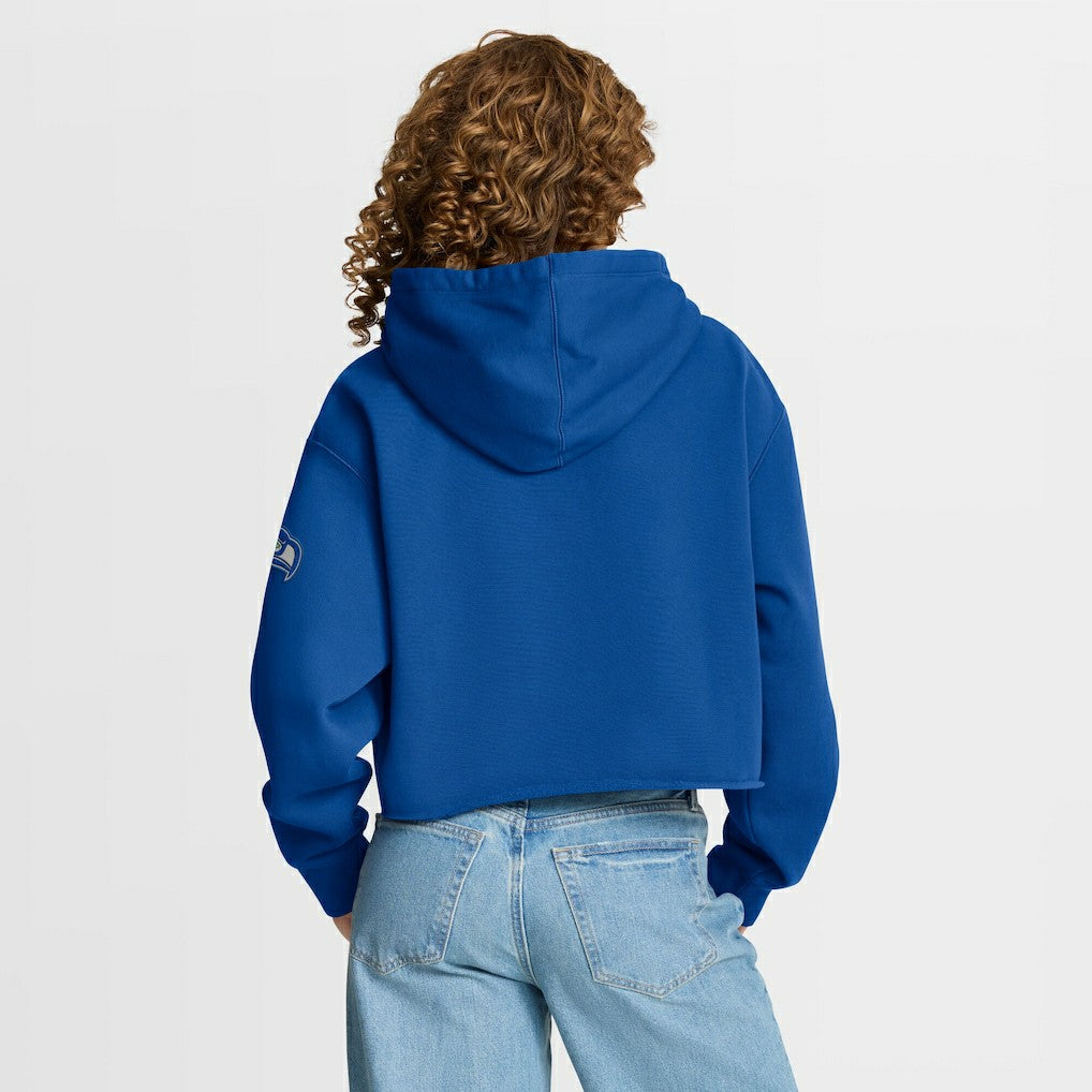 Seattle Seahawks Women's Oversized Hometown Heritage Cropped Hoodie - Royal outlet