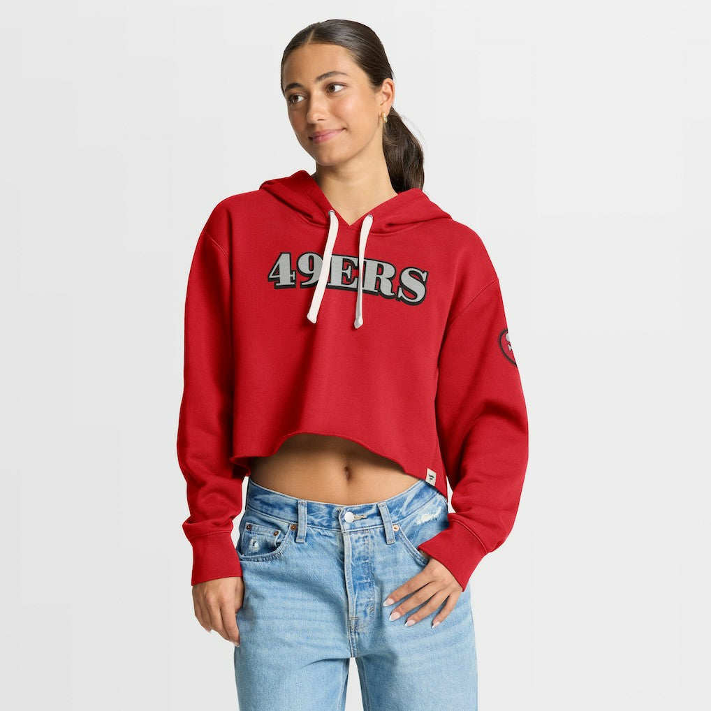 San Francisco 49ers Women's Oversized Hometown Heritage Cropped Hoodie - Scarlet cheap