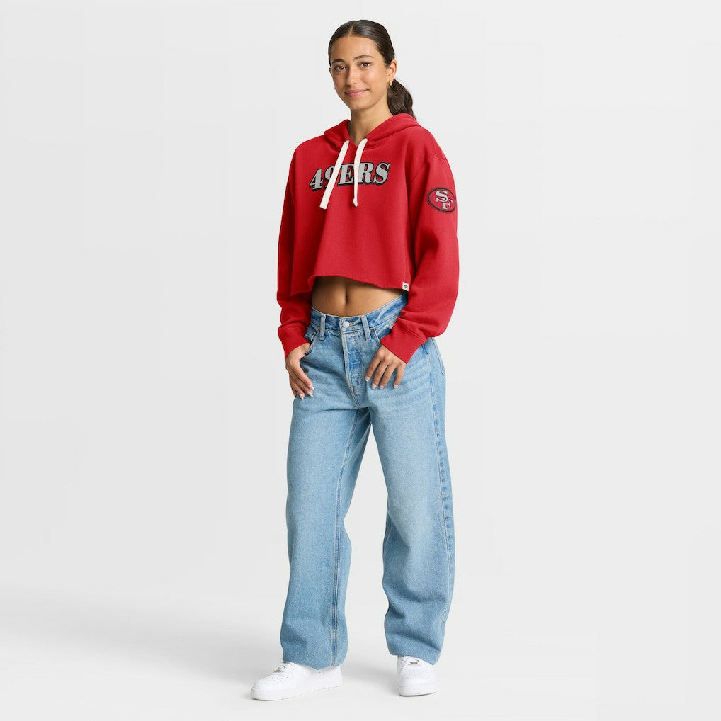 San Francisco 49ers Women's Oversized Hometown Heritage Cropped Hoodie - Scarlet cheap