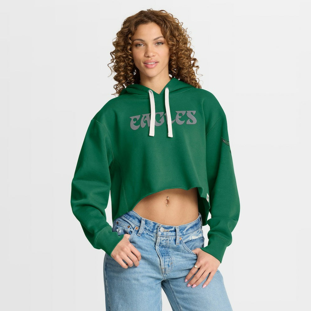 Philadelphia Eagles Women's Oversized Hometown Heritage Cropped Hoodie - Kelly Green on sale