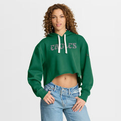Philadelphia Eagles Women's Oversized Hometown Heritage Cropped Hoodie - Kelly Green on sale