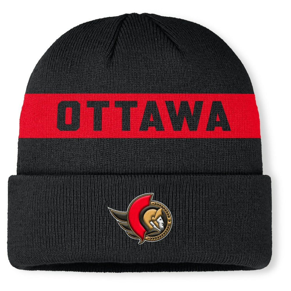 Ottawa Senators Fanatics Authentic Pro Rink Cuffed Knit Hat Black