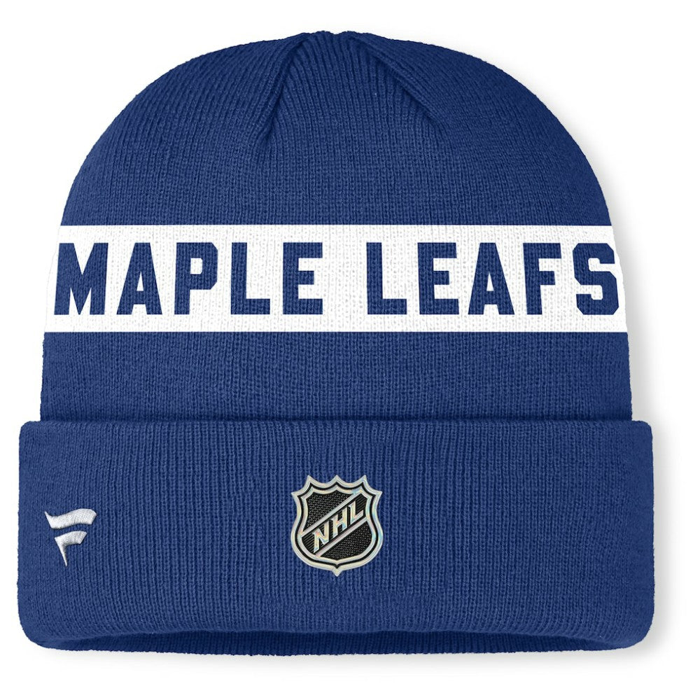 Toronto Maple Leafs Fanatics Authentic Pro Rink Cuffed Knit Hat Blue