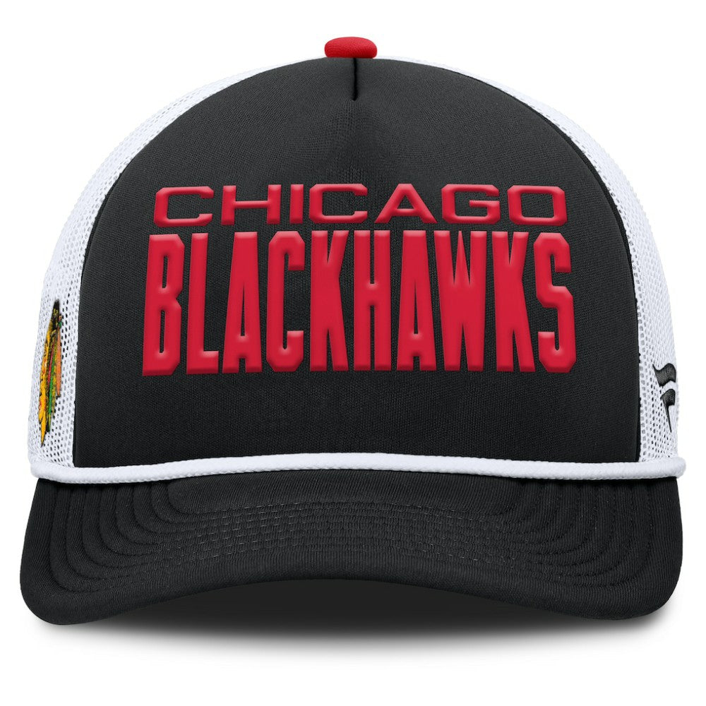 Chicago Blackhawks Fanatics Authentic Pro Rink A-Frame Adjustable Hat Black/White