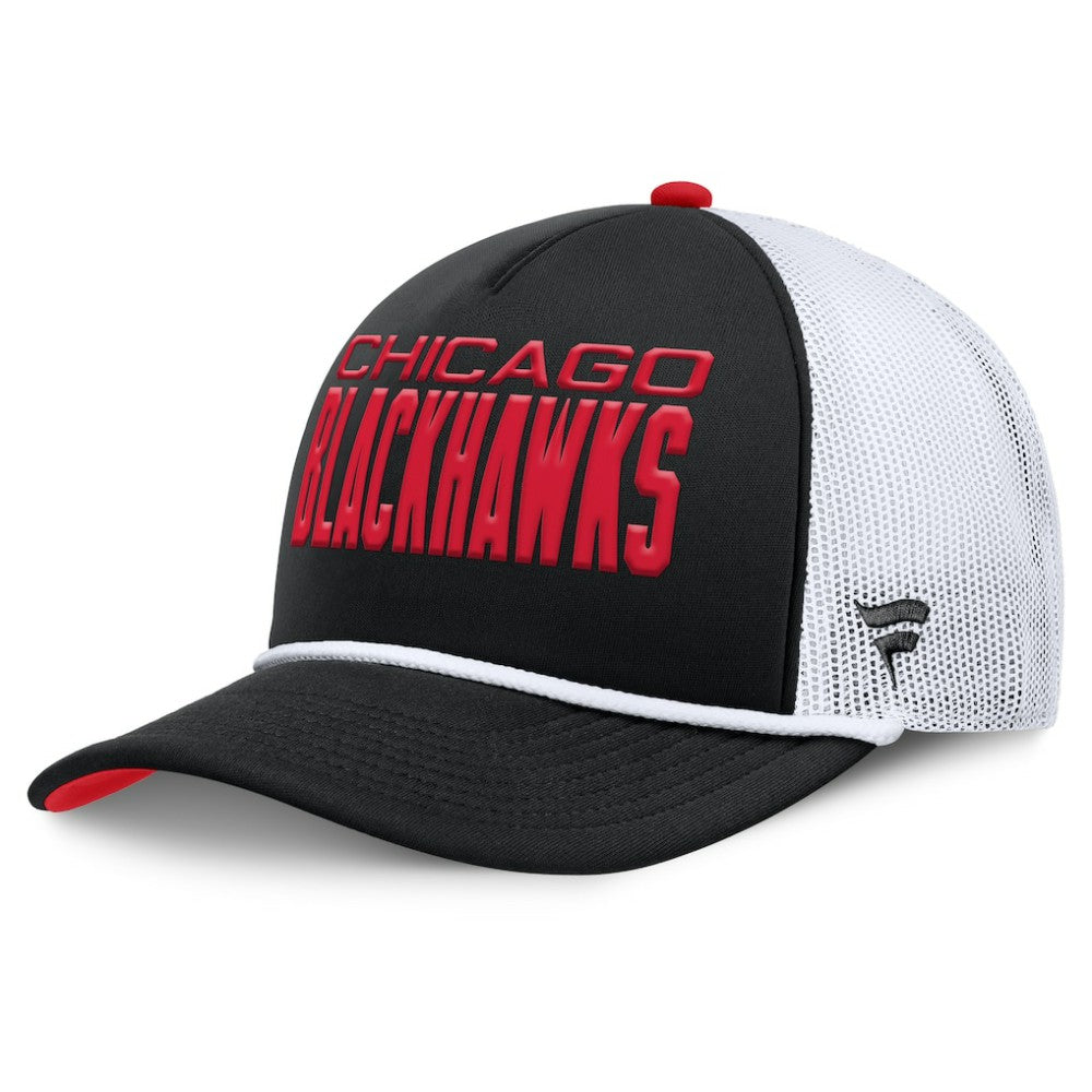 Chicago Blackhawks Fanatics Authentic Pro Rink A-Frame Adjustable Hat Black/White