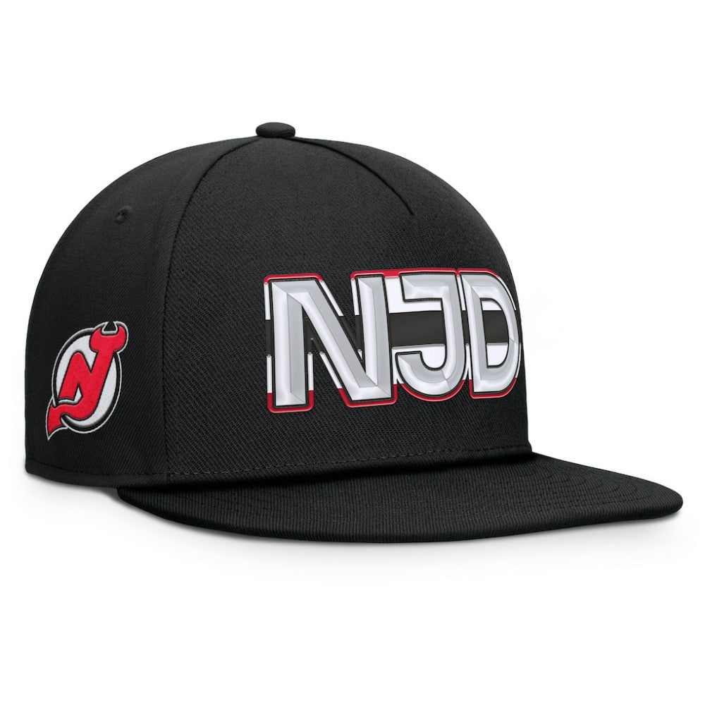 New Jersey Devils Fanatics Authentic Pro Rink Team Code Snapback Hat Black