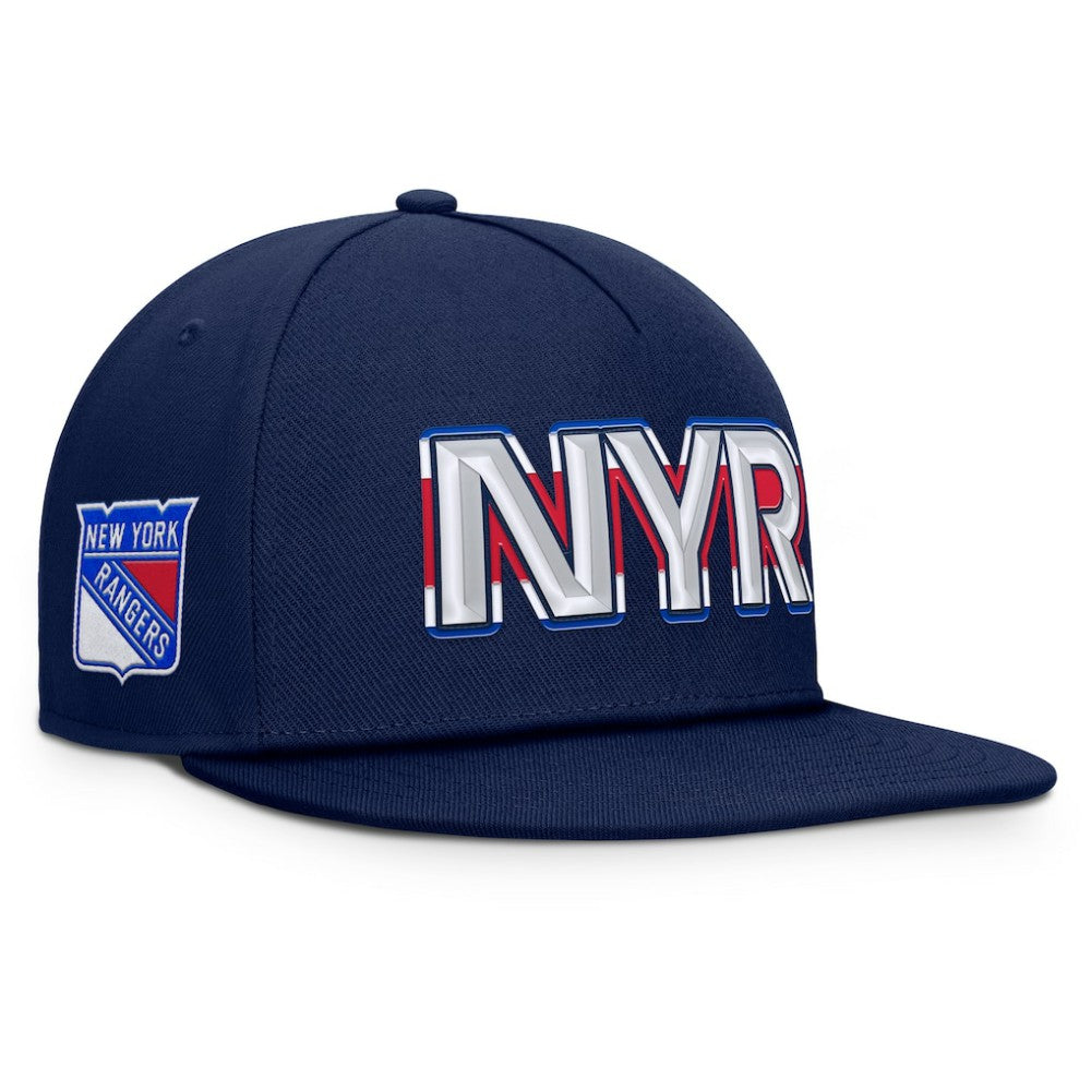 New York Rangers Fanatics Authentic Pro Rink Team Code Snapback Hat Navy
