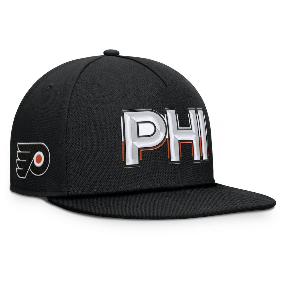 Philadelphia Flyers Fanatics Authentic Pro Rink Team Code Snapback Hat Black
