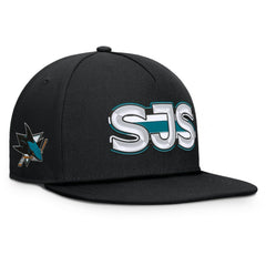 San Jose Sharks Fanatics Authentic Pro Rink Team Code Snapback Hat Black